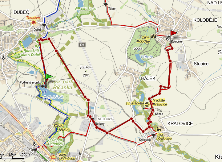 Mapa cyklistické části triatlonu